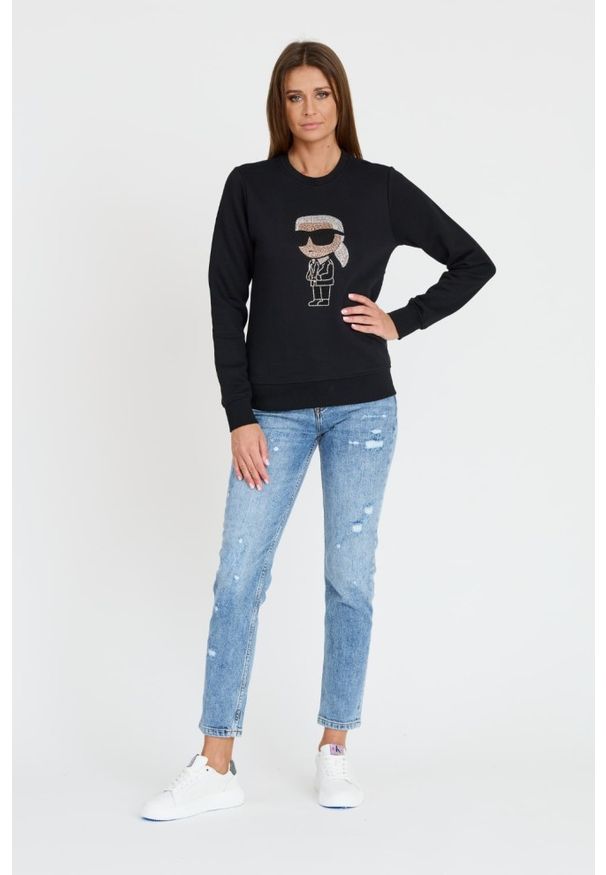 Karl Lagerfeld - KARL LAGERFELD Czarna damska bluza Ikonik 2.0, Rozmiar XS. Kolor: czarny