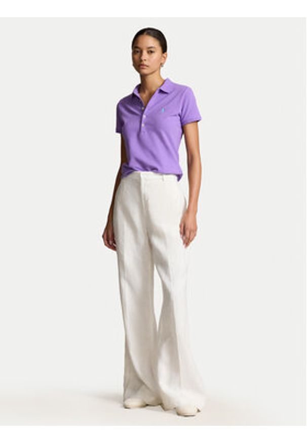 Polo Ralph Lauren Polo 211870245012 Fioletowy Slim Fit. Typ kołnierza: polo. Kolor: fioletowy. Materiał: bawełna