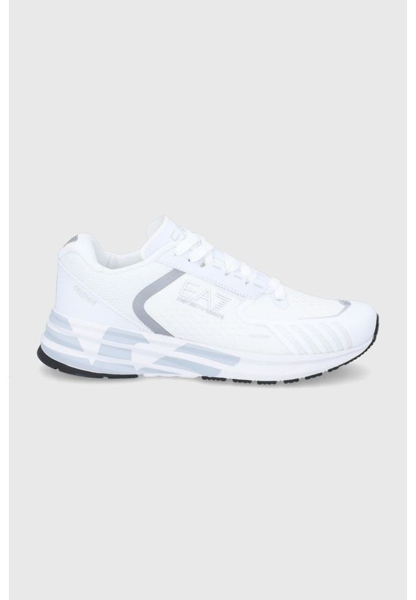 EA7 Emporio Armani Buty kolor biały na platformie. Nosek buta: okrągły. Zapięcie: sznurówki. Kolor: biały. Obcas: na platformie