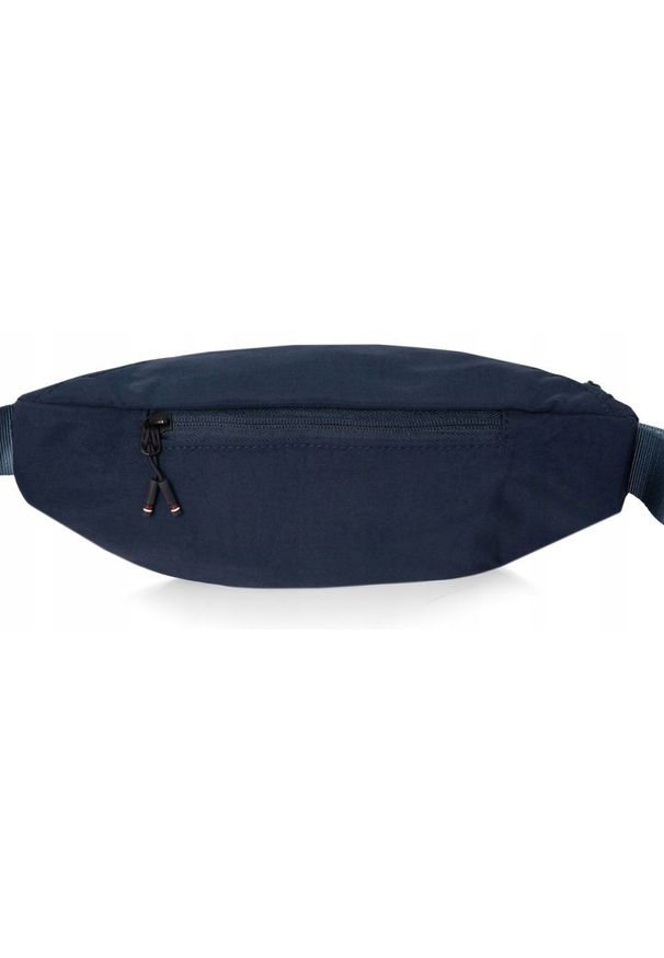 Męska Saszetka (Nerka) na Biodro - Pako Jeans - Granatowa. Kolor: niebieski. Materiał: poliester