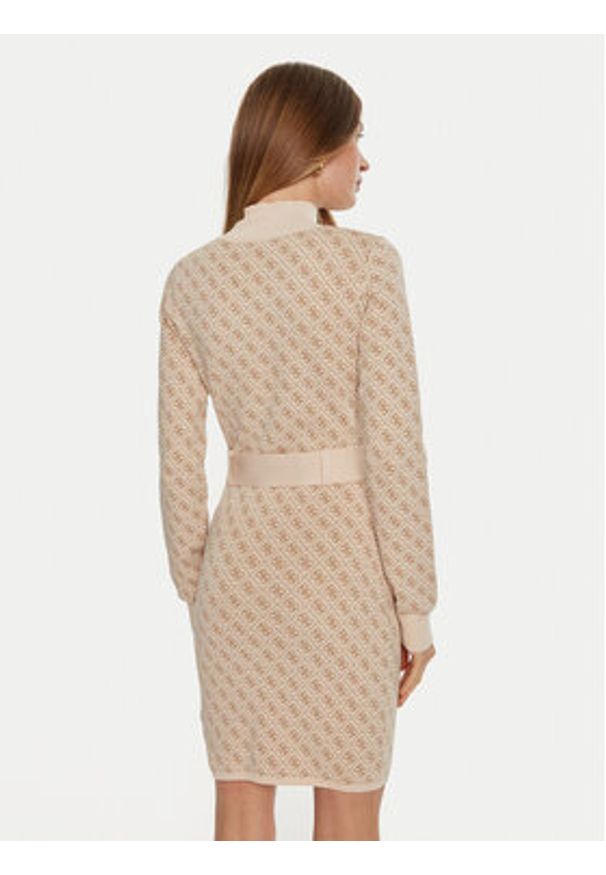 Guess Sukienka dzianinowa Lise W4BK43 Z37K0 Beżowy Regular Fit. Kolor: beżowy. Materiał: syntetyk