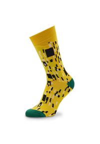 Curator Socks Skarpety wysokie unisex Kiss Żółty. Kolor: żółty. Materiał: bawełna, materiał