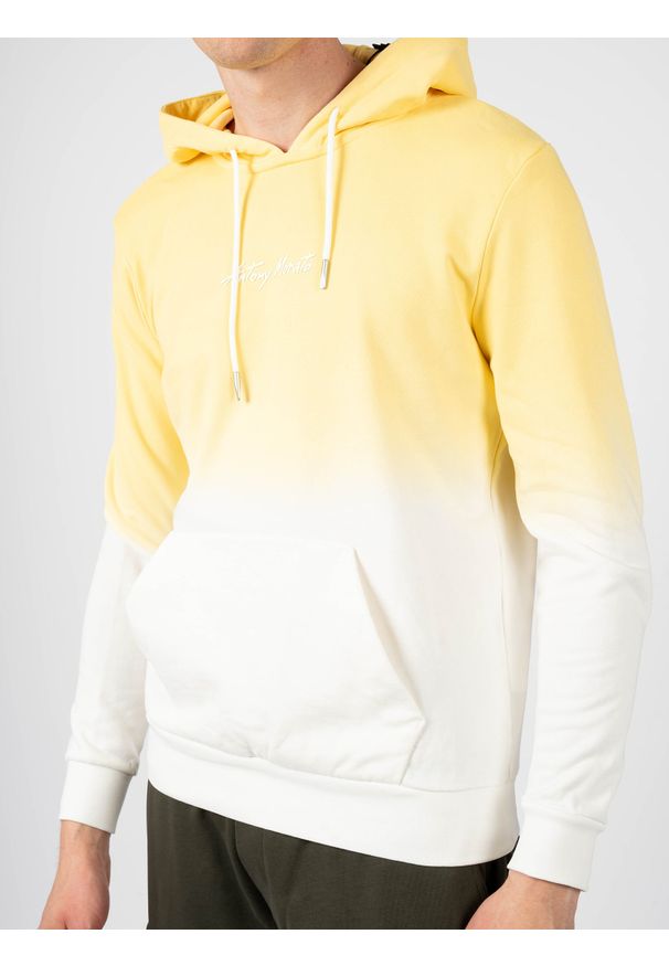 Antony Morato Bluza | MMFL00828-FA150137 | Mężczyzna | Biały, Żółty. Okazja: na co dzień. Typ kołnierza: kaptur. Kolor: biały, żółty, wielokolorowy. Materiał: bawełna, poliester. Wzór: aplikacja, nadruk. Styl: casual