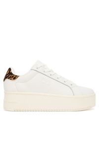 Tommy Jeans Sneakersy Tjw Flatform Leopard Sneaker EN0EN02930 Biały. Kolor: biały. Materiał: skóra