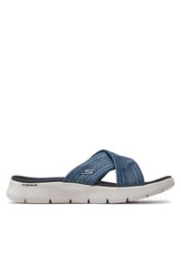 skechers - Skechers Klapki Go Walk Flex Sandal-Impressed 141420/NVY Granatowy. Kolor: niebieski. Materiał: materiał