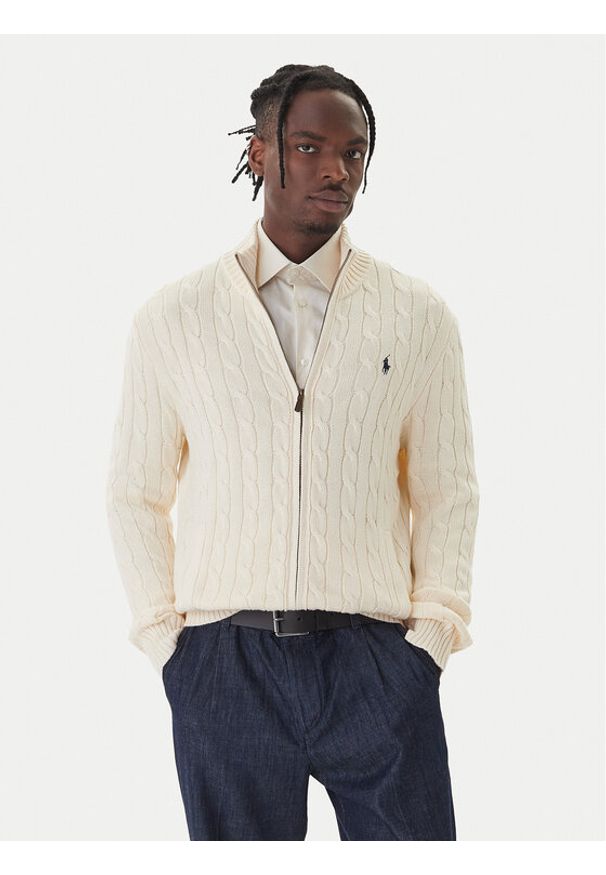 Polo Ralph Lauren Sweter 710899975005 Écru Regular Fit. Typ kołnierza: polo. Materiał: bawełna