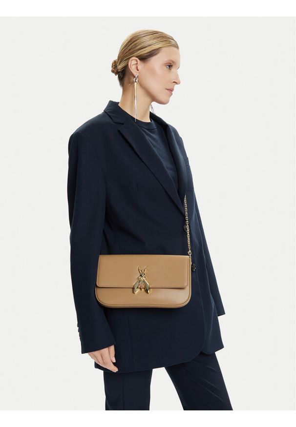 Patrizia Pepe Torebka 8B0229 L061 Beżowy. Kolor: beżowy. Materiał: skórzane