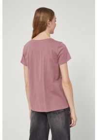 medicine - Medicine - T-shirt bawełniany Basic. Okazja: na co dzień. Kolor: różowy. Materiał: bawełna. Wzór: gładki. Styl: casual