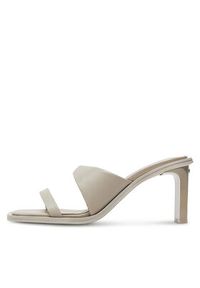 Calvin Klein Klapki Heel Slide 70 Lth HW0HW02072 Beżowy. Kolor: beżowy. Materiał: skóra #4
