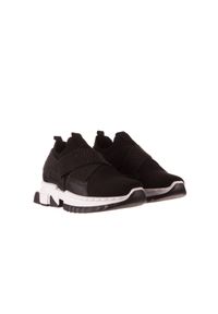 Sneakersy Sca'viola L-06 Black, Czarny, Materiał. Zapięcie: bez zapięcia. Kolor: czarny. Materiał: tkanina. Szerokość cholewki: normalna. Wzór: paski, aplikacja #2