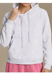 Sinsay - Dresowa bluza hoodie z kieszenią - szary. Kolor: szary. Materiał: dresówka