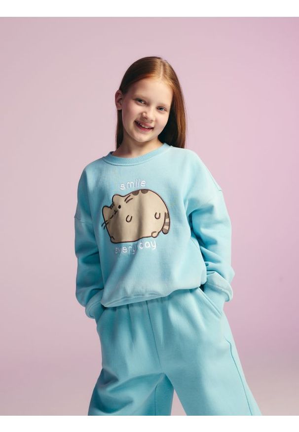 Reserved - Bluza Pusheen - jasnoniebieski. Kolor: niebieski. Materiał: bawełna