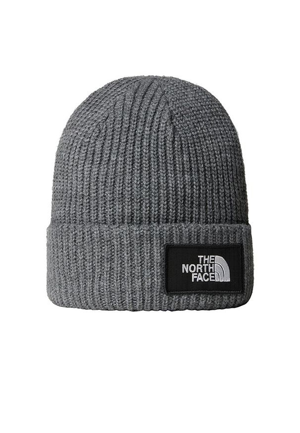 Czapka The North Face Beanie Salty Dog 0A3FJW36P1 - szara. Kolor: szary. Materiał: akryl, materiał. Wzór: ze splotem, aplikacja. Styl: klasyczny