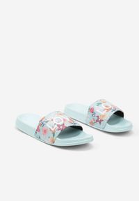 Born2be - Jasnoniebieskie Klapki Piankowe Zdobione Wzorem w Kwiaty Ananiela. Okazja: na co dzień. Kolor: niebieski. Materiał: jeans. Wzór: aplikacja, kwiaty. Sezon: lato, wiosna. Styl: casual #5