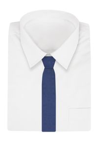Męski Krawat - Granat, Liście - Angelo di Monti. Kolor: niebieski. Materiał: tkanina. Styl: elegancki, wizytowy #2