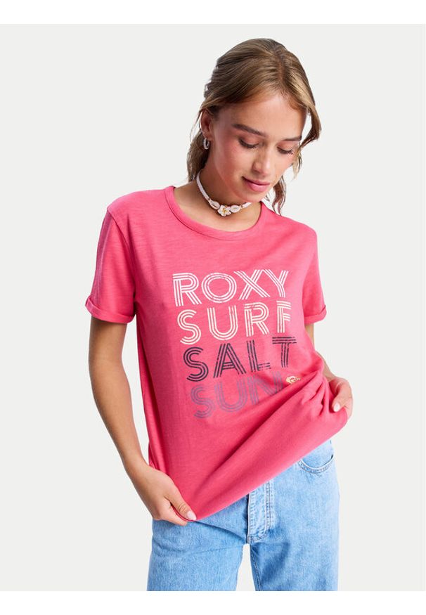 Roxy T-Shirt ERJZT06024 Żółty Regular Fit. Kolor: żółty. Materiał: bawełna