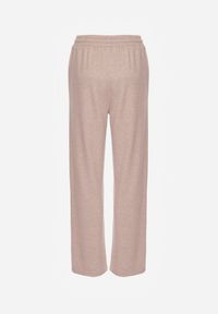 Renee - Beżowe Spodnie High Waist z Gumką i Troczkami w Pasie Rallena. Okazja: na co dzień. Stan: podwyższony. Kolor: beżowy. Styl: casual #6