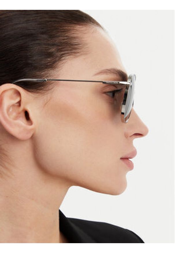 Trussardi Jeans - Trussardi Okulary przeciwsłoneczne TSM3015 Srebrny. Kolor: srebrny