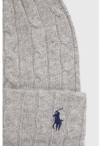 Polo Ralph Lauren czapka wełniana kolor szary wełniana. Kolor: szary. Materiał: wełna #3