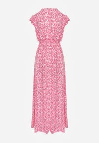 Renee - Różowa Sukienka z Wiskozy Appamene. Typ kołnierza: dekolt kopertowy. Kolor: różowy. Materiał: wiskoza. Wzór: nadruk. Typ sukienki: kopertowe. Długość: maxi #6