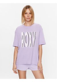 Roxy T-Shirt ERJZT05461 Fioletowy Regular Fit. Kolor: fioletowy. Materiał: bawełna