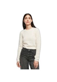 Damski krótki sweter Urban Classics Feather GT. Kolor: biały. Materiał: polar. Długość: krótkie. Sezon: zima #1