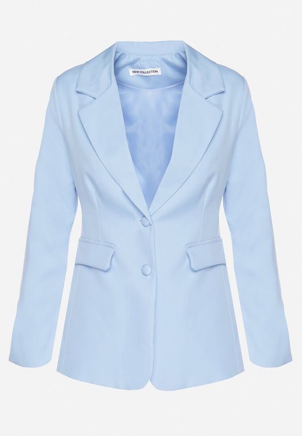 Born2be - Jasnoniebieska Taliowana Marynarka z Usztywnioną Linią Ramion Finzeki. Okazja: na co dzień. Kolor: niebieski. Materiał: jeans. Styl: casual, klasyczny