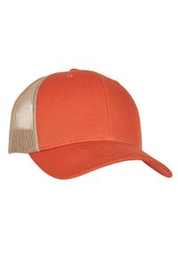 FLEXFIT - Dwukolorowa Czapka Trucker Retro. Kolor: zielony, pomarańczowy, wielokolorowy. Styl: retro