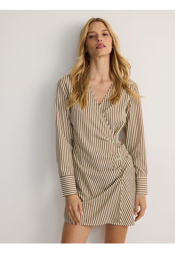 Reserved - Sukienka mini - wielobarwny. Materiał: wiskoza, tkanina, bawełna. Typ sukienki: koszulowe. Długość: mini