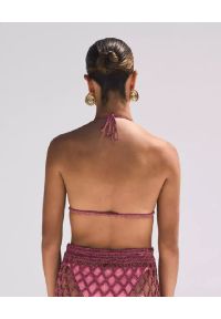 CULT GAIA - Ażurowy top od bikini Ori. Kolor: różowy, wielokolorowy, fioletowy. Materiał: dzianina. Wzór: ażurowy