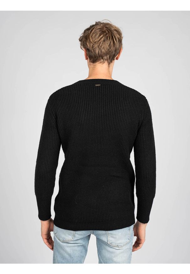 Marciano Guess Sweter "Megan" | 0BG505 5600Z | Megan | Mężczyzna | Czarny. Okazja: na co dzień. Kolor: czarny. Materiał: poliamid, wełna. Wzór: aplikacja, ze splotem. Styl: casual