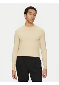 Hugo - HUGO Sweter San Cody 50532074 Beżowy Slim Fit. Kolor: beżowy. Materiał: wiskoza #1