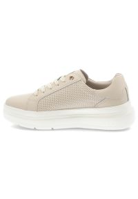 Beżowe Sneakersy Filippo Wygodne Obuwie Damskie. Okazja: na co dzień. Zapięcie: sznurówki. Kolor: beżowy. Materiał: materiał. Szerokość cholewki: normalna #2