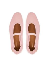TOMMY HILFIGER - Tommy Hilfiger Baleriny Soft Leather Ellastic Ballerina FW0FW09245 Różowy. Kolor: różowy. Materiał: skóra #6