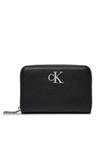 Calvin Klein Mały Portfel Damski Minimal Monogram Med Za K60K611500 Czarny. Kolor: czarny. Materiał: materiał #1