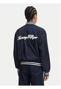 TOMMY HILFIGER - Tommy Hilfiger Kurtka bomber Logo Appliqué WW0WW48618 Granatowy Regular Fit. Kolor: niebieski. Materiał: syntetyk #4