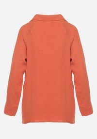 Born2be - Pomarańczowa Bawełniana Bluzka z Kołnierzykiem i Wiązaniem z Przodu Abilla. Kolor: pomarańczowy. Materiał: bawełna #5