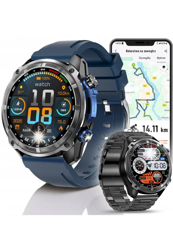Smartwatch JG Smart Smartwatch Męski - Zegarek Menu PL GPS Amoled Dyktafon Wodoodpony - 860mAh. Rodzaj zegarka: smartwatch