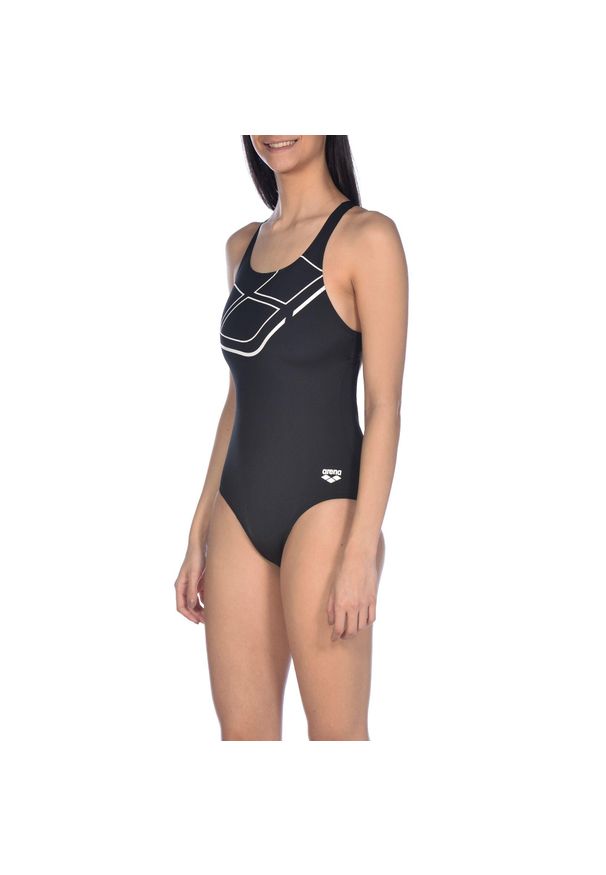 Strój kąpielowy damski jednoczęściowy kostium basen Arena Essentials. Kolor: szary, wielokolorowy, czarny