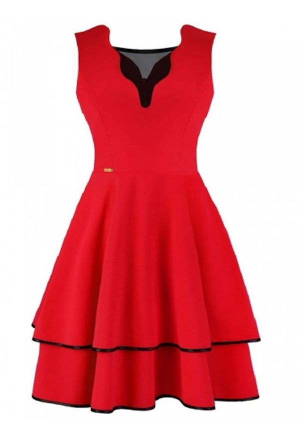 Sukienka Model Donna Red - Jersa. Materiał: elastan. Długość: midi