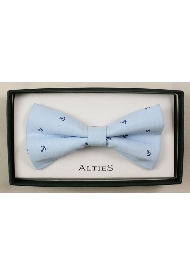 Modna Mucha Męska - Alties - Niebieska w Kotwice. Kolor: niebieski. Styl: sportowy, elegancki