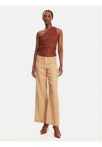 BARDOT Spodnie materiałowe Balia Hipster 59854PB Beżowy Regular Fit. Kolor: beżowy. Materiał: len #4