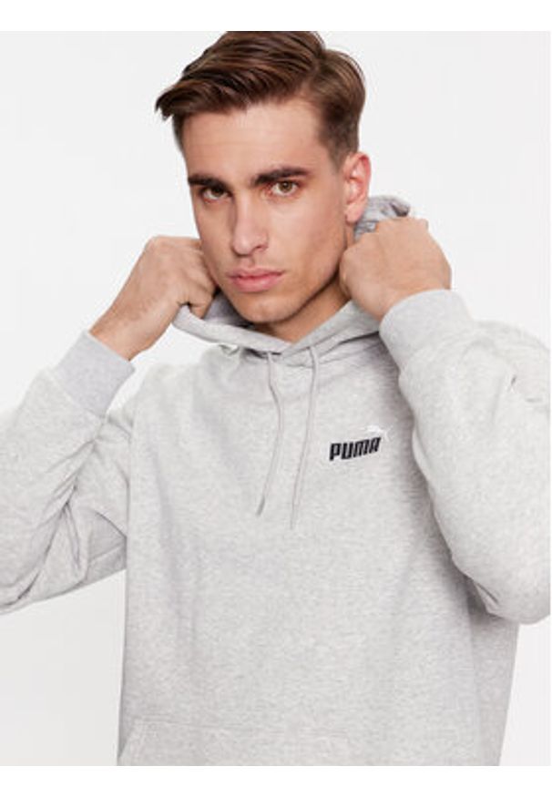 Puma Bluza Ess+ 2 Col Small Logo 674471 Szary Regular Fit. Kolor: szary. Materiał: syntetyk