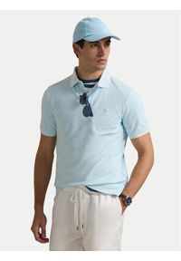 Polo Ralph Lauren Polo 710969626002 Błękitny Custom Slim Fit. Typ kołnierza: polo. Kolor: niebieski. Materiał: bawełna