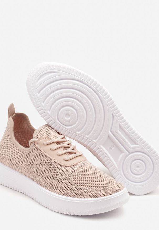 Renee - Różowe Siateczkowe Buty Sportowe Sneakersy Eravessa. Okazja: na co dzień. Kolor: różowy. Materiał: jeans, materiał