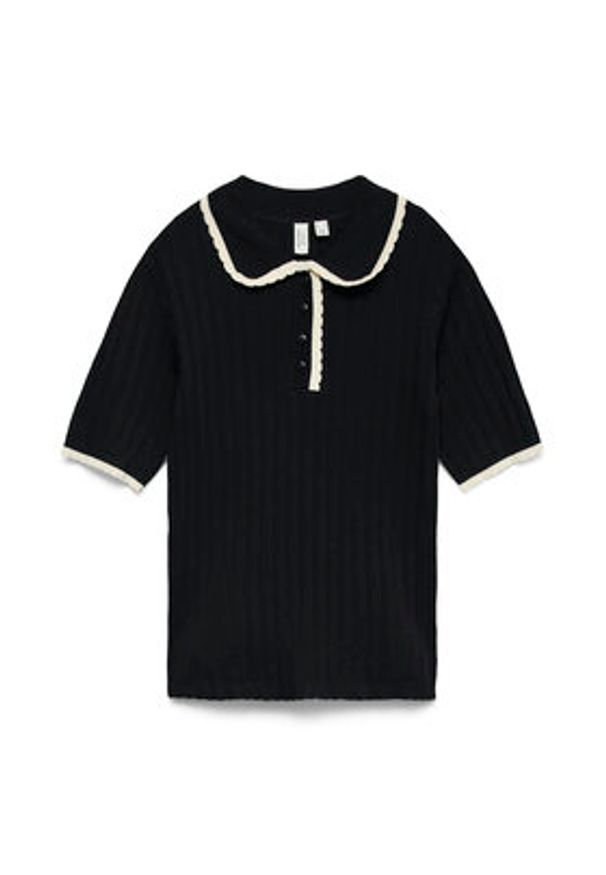 Vero Moda Sweter Manon 10336939 Czarny Slim Fit. Kolor: czarny. Materiał: wiskoza