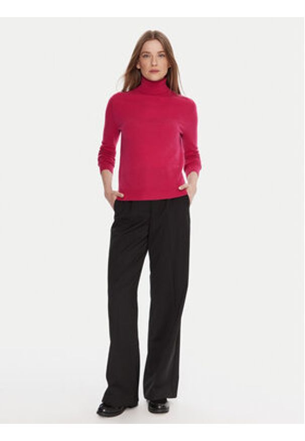 United Colors of Benetton - United Colors Of Benetton Golf 1002D2348 Różowy Regular Fit. Typ kołnierza: golf. Kolor: różowy. Materiał: wełna