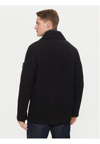 Stone Island Płaszcz wełniany 8115441F5 Czarny Regular Fit. Kolor: czarny. Materiał: wełna