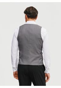 Pako Lorente - PAKO LORENTE – Szara dwurzędowa kamizelka męska. Kolor: szary. Materiał: poliester, elastan, wiskoza. Styl: elegancki, młodzieżowy #5