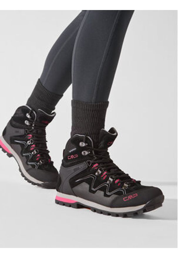 CMP Trekkingi Athunis Mid Wmn Trekking Shoe Wp 31Q4976 Czarny. Kolor: czarny. Materiał: skóra, zamsz